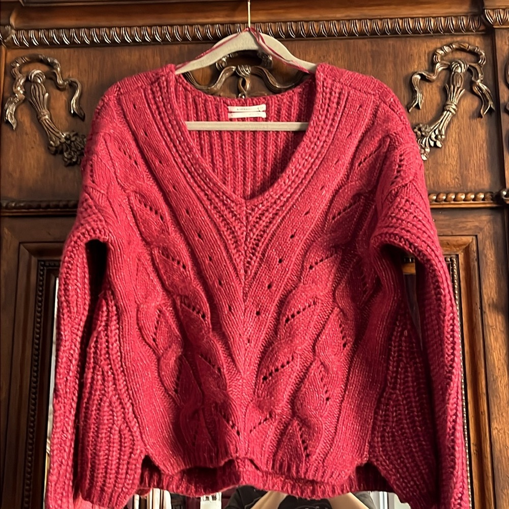Anthropologie Ramona Cable Knit Sweater-Small
